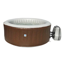 Avenli Nice barna rattan mintás felfújható jakuzzi, 204 × 70 cm, 1000 liter jakuzzi