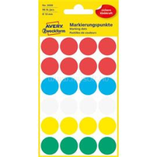 Avery 3089 18mm öntapadó vegyes színű jelölőpont (AVERY_3089) etikett