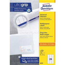 Avery 3474 70×37mm univerzális 2400db-os etikett (AVERY_3474) etikett
