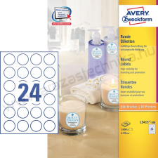 Avery 40mm kör alakú öntapadó etikett címke / Avery L3415-100 etikett
