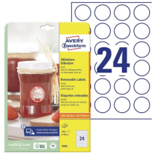 Avery 5080 40mm 10 ív visszaszedhető univerzális köretikett fehér etikett