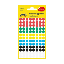 Avery Etikett AVERY 3008 öntapadó jelölőpont vegyes 6 szín 8mm 416 jelölőpont/csomag etikett