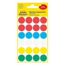 Avery Etikett AVERY 3089 öntapadó jelölőpont vegyes 5 szín 18 mm 96 jelölőpont/csomag etikett