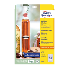 Avery Etikett AVERY L5086  40x20mm ovális visszaszedhető 10 ív/csomag etikett