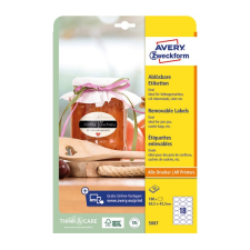 Avery Etikett AVERY L5087  63,5x42,3 mm ovális visszaszedhető 10 ív/csomag etikett