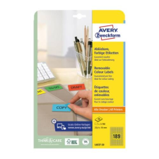 Avery Etikett AVERY L6037-20 25,4x10 mm univerzális visszaszedhető sárga 20 ív/csomag etikett