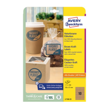 Avery Etikett avery l7108-25 105x57 mm újrahasznosított barna kraft 25 ív/csomag etikett