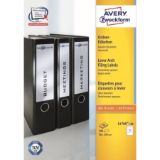 Avery Etikett címke, 192 x38mm, iratrendezőre 7 címke/ív, 100 ív/doboz, Avery fehér etikett
