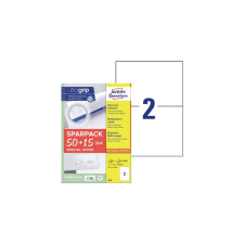 Avery Etikett címke, 210x148mm, univerzális, 65 lap, 2 címke/lap Avery, fehér etikett