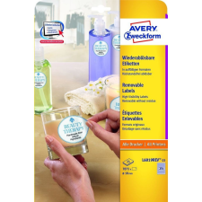 Avery Etikett címke, o10mm, visszaszedhető, 315 címke/ív, 25 ív/doboz, Avery fehér etikett