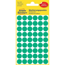 Avery Etikett címke, o12mm, jelölésre, 54 címke/ív, 5 ív/doboz, Avery zöld etikett