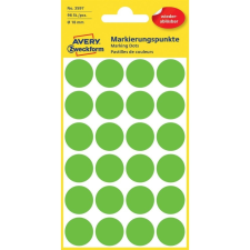 Avery Etikett címke, O18mm, visszaszedhető, 24 címke/ív, 4 ív/doboz, Avery fű zöld etikett