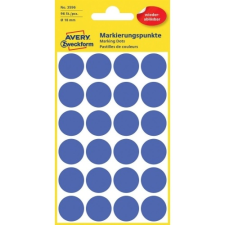 Avery Etikett címke, O18mm, visszaszedhető, 24 címke/ív, 4 ív/doboz, Avery indigó kék etikett