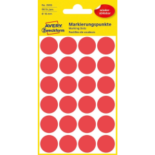 Avery zweckform 3595 18mm Jelölőpontok - Piros (96 db/csomag) (3595) jegyzettömb
