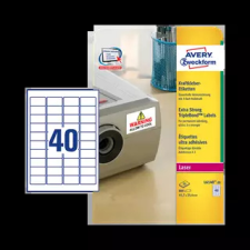 Avery zweckform 45.7 mm x 25.4 mm Műanyag Íves etikett címke  Fehér  ( 20 ív/doboz ) etikett