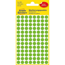 Avery zweckform Avery 3592 8mm visszaszedhető 416db-os fűzöld jelölőpont (3592) matrica