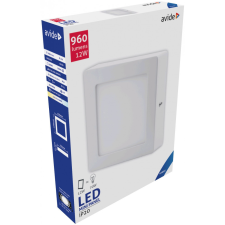Avide Falra Szerelhető Négyzetes Mennyezeti Lámpa ALU 12W CW 6400K Avide LED világítás
