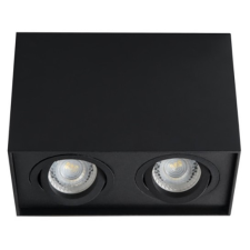  Avide GU10 Lámpatest Négyzetes Fekete Dönthető Dupla világítás