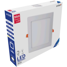 Avide LED Beépíthető Négyzetes Mennyezeti Lámpa ALU 12W CW 6400K világítás