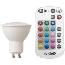Avide LED lámpa GU10 (4.5W/240°) Spot - RGB+WW+IR távirányítható izzó