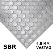 AVRubber SBR pöttyös gumiszőnyeg 120 cm széles 4,5 mm vastag méterenként rendelhető szürke tekercs buborék metrómintás munkavédelem