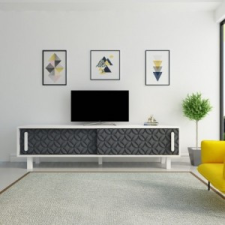 Avva Home Opa antracitszürke-fehér tv állvány 180 x 48 x 35 cm bútor