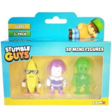 Aweco Stumble Guys: Mini 3D figura, 1. széria, 3 db-os szett - többféle játékfigura