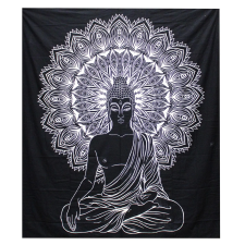 AWGifts B&W Kettős Pamut Ágytakaró / Falidísz - Buddha lakástextília