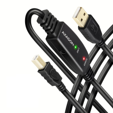 AXAGON ADR-215B USB-A apa - USB-B apa 2.0 Aktív Jelerősítő kábel - Fekete (15m) kábel és adapter