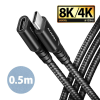 AXAGON BUCM32-CF05AB SPEED+ USB-C apa - USB-C anya 3.2 Gen2 hosszabbító kábel - Fekete (0.5m)