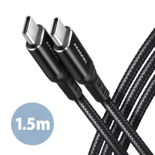 AXAGON BUCM-CM15AB USB-C apa - USB-C apa 2.0 Adat és Töltőkábel - Fekete (1.5m) (BUCM-CM15AB) kábel és adapter