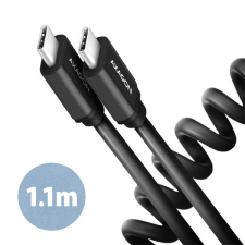 AXAGON BUCM-CM20TB 1,1m USB C csavart fekete adat- és töltőkábel kábel és adapter
