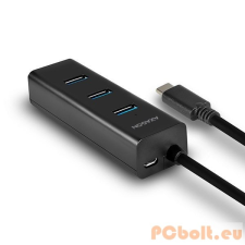 AXAGON HUE-S2C USB-C 3.1 Charging Hub Black kábel és adapter