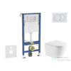 AXO Geberit Duofix Basic falra szerelhető WC szett, Kielle Nefia Vortex rimless+ WC softclose ülőkével, Geberit Delta 01 alpesi fehér nyomólappal SANI11CA31109