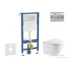 AXO Geberit Duofix Basic falra szerelhető WC szett, Kielle OUDEE Vortex rimless+ WC softclose ülőkével, Geberit Delta 01 fényes króm nyomólappal SANI11CA1160