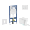 AXO Geberit Duofix falra szerelhető WC szett, Kielle ARKAS I Vortex rimless+ WC softclose ülőkével, Geberit Sigma 01 alpesi fehér nyomólappal, fehér SANI11CA31139