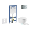 AXO Geberit Duofix falra szerelhető WC szett, Kielle OUDEE Vortex rimless+ WC softclose ülőkével, Geberit Sigma 01 fényes króm nyomólappal, fehér SANI11CA1164