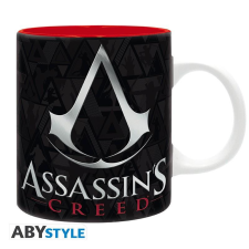  AZ Assassin's Creed bögre, 320 ml - Címer fekete & piros bögrék, csészék