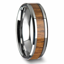 AZIZ 316L nemesacél fa berakású karikagyűrű, több méretben gyűrű