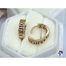  Azura antiallrgén kiskarika fülbevaló kék kővel-18K fülbevaló