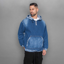 Azure Denim Anorak - Méret: L férfi pulóver, kardigán