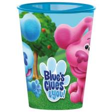 Azúrkék nyomok műanyag pohár 260 ml party kellék