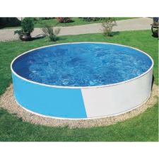  Azuro acélfalú kör medence blue/white, ibizakék 2,4x0,9m + szkimmer medence