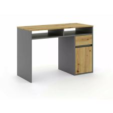  B-012 Artisan Laminált Íróasztal Antracit-Tölgy Tárolórekeszekkel íróasztal