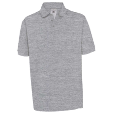 B&C BCPU422 vastag, rövid ujjú galléros piké póló, Heather Grey-2XL
