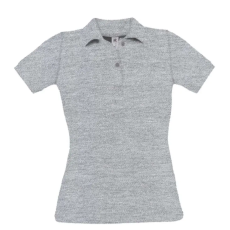 B&C BCPW455 Női galléros rövid ujjú piké póló, Heather Grey-2XL