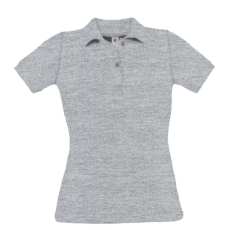 B&C BCPW455 Női galléros rövid ujjú piké póló, Heather Grey-L