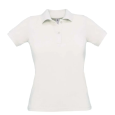 B&C BCPW455 Női galléros rövid ujjú piké póló, White-M