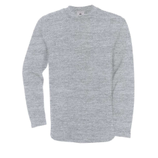 B&C BCWU610 férfi köryakas pulóver, Heather Grey-S