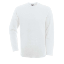 B&amp;C BCWU610 férfi köryakas pulóver, White-S férfi pulóver, kardigán